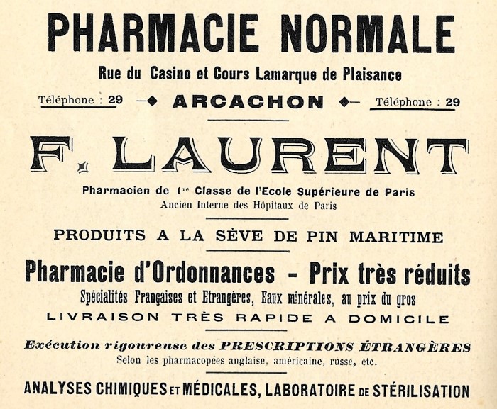 Pharmacie Laurent Pub 1907