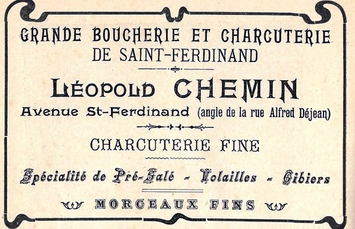 Boucherie St Ferdinand 1904