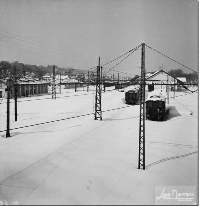 La gare Hiver 1956