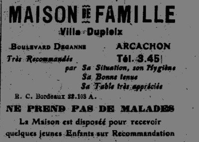 Dupleix Pub 1925